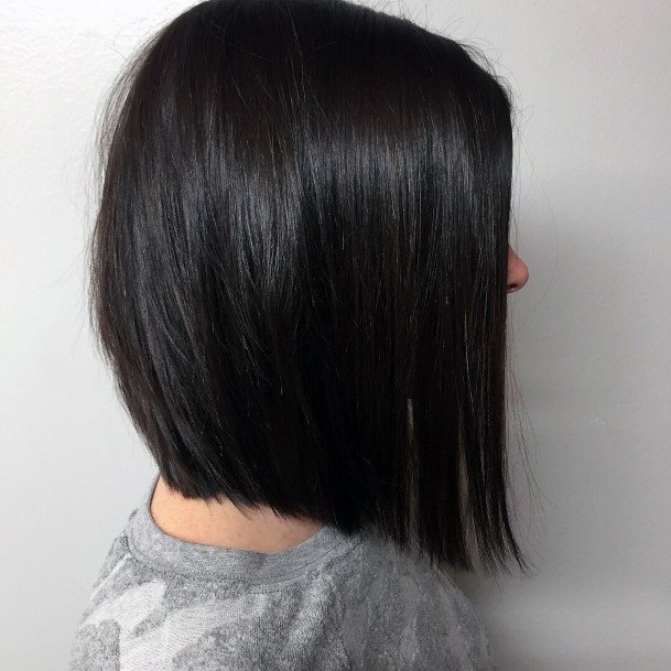 Stunning Brunette Women Straight Hair Mid Length Bob All Ages