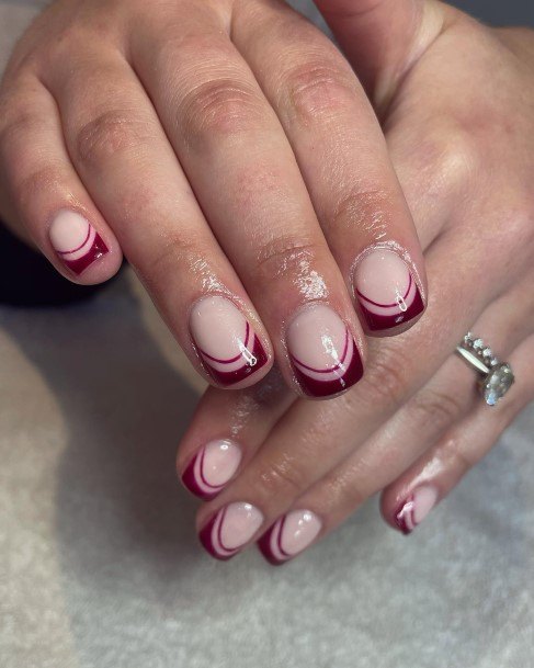 Stunning Burgundy Nail On Lady