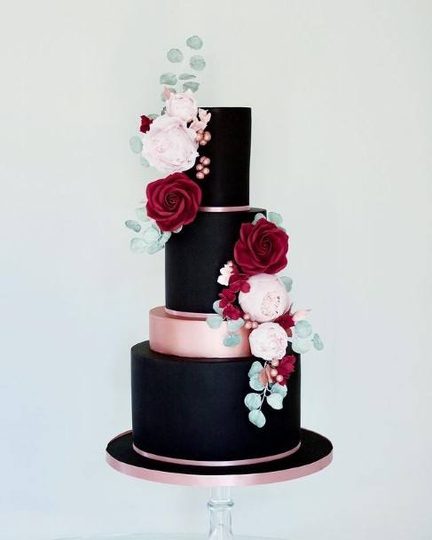 Stunning Cake Black And Pink Wedding