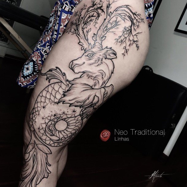 Stunning Capricorn Tattoo On Lady