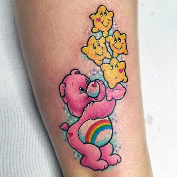 Stunning Carebears Tattoo On Lady