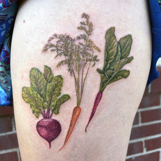 Stunning Carrot Tattoo On Lady