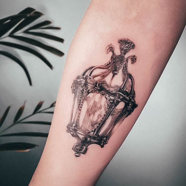 Stunning Chandelier Tattoo On Lady