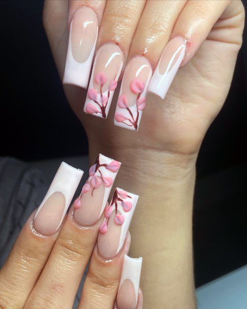 Stunning Cherry Blossom Sakura Nail On Lady