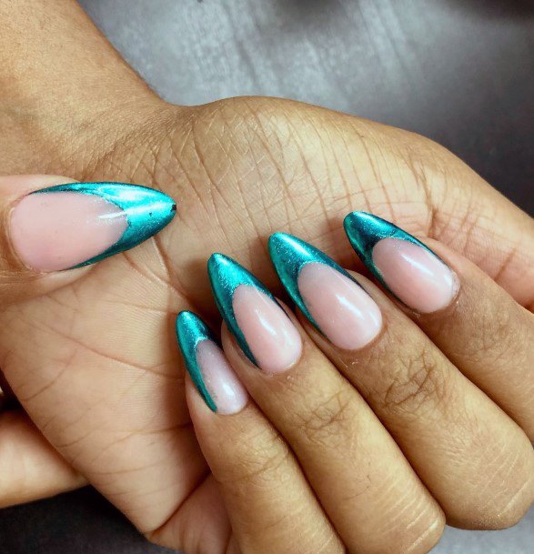 Stunning Chrome Nail On Lady