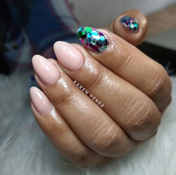 Stunning Confetti Nail On Lady