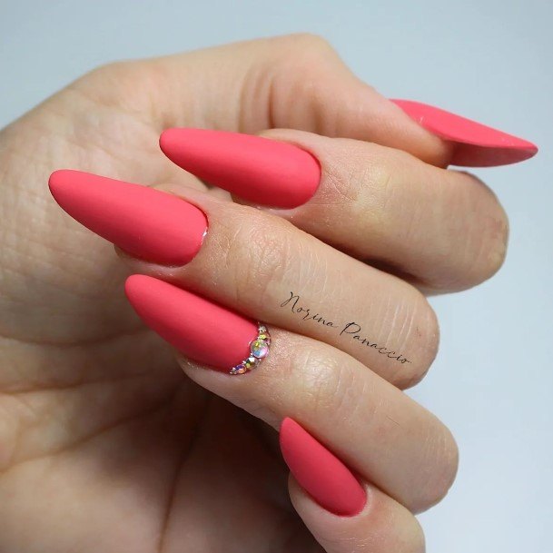 Stunning Coral Nail On Lady