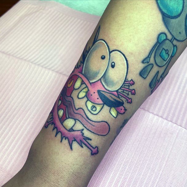 Stunning Courage The Cowardly Dog Tattoo On Lady
