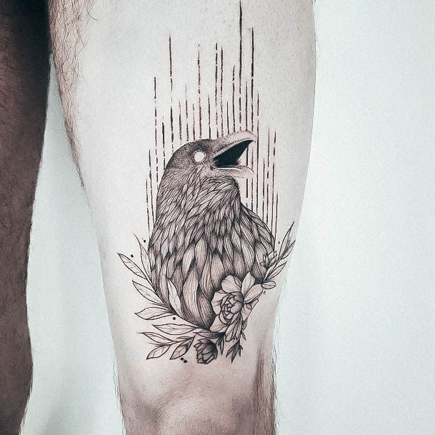 Stunning Crow Tattoo On Lady