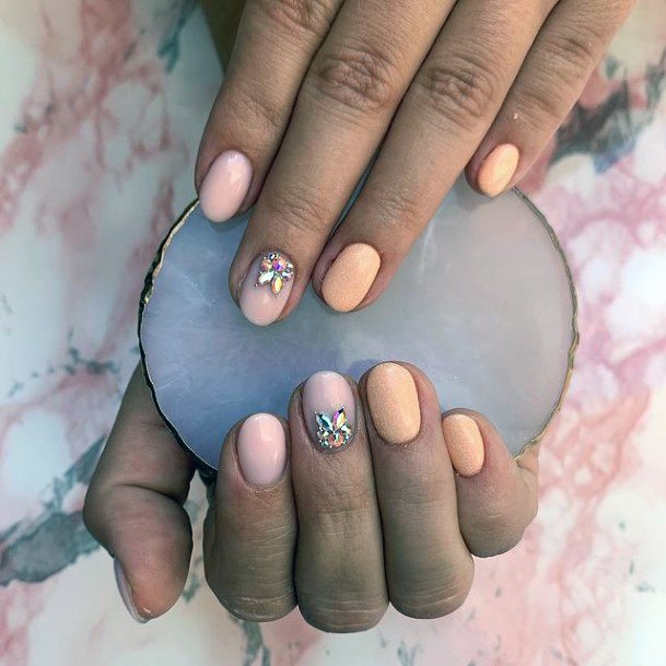 Stunning Crystals Nail On Lady