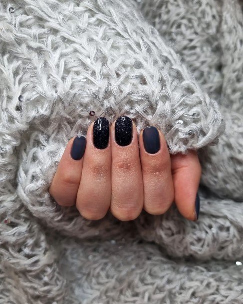 Stunning Dark Grey Nail On Lady