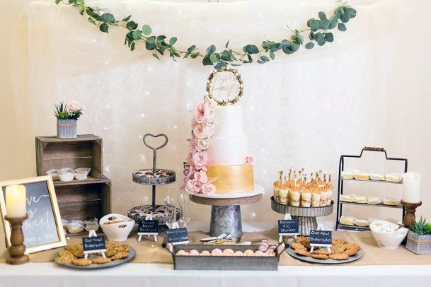 Stunning Delectable Desert Table Silver Decoration Wedding Inspiration Ideas