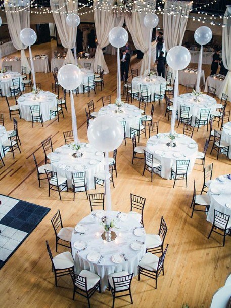 Stunning Elegant White Wedding Table Balloon Wedding Inspiration Decorations