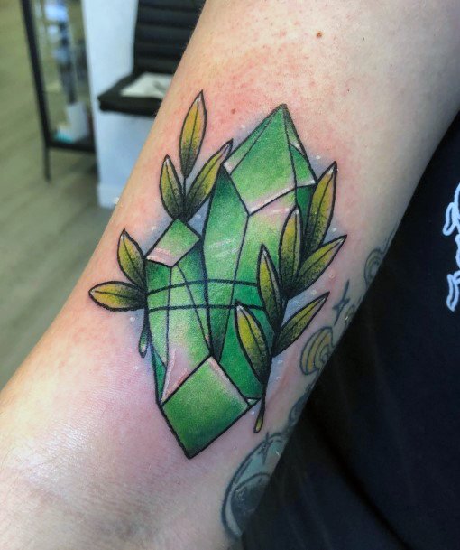 Stunning Emerald Tattoo On Lady