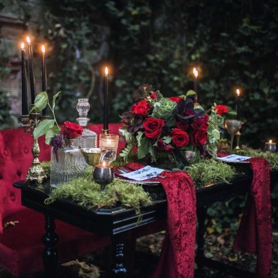 Stunning Fairy Tale Wedding Red Rose Floral Table Decoration Beautiful Inspiration