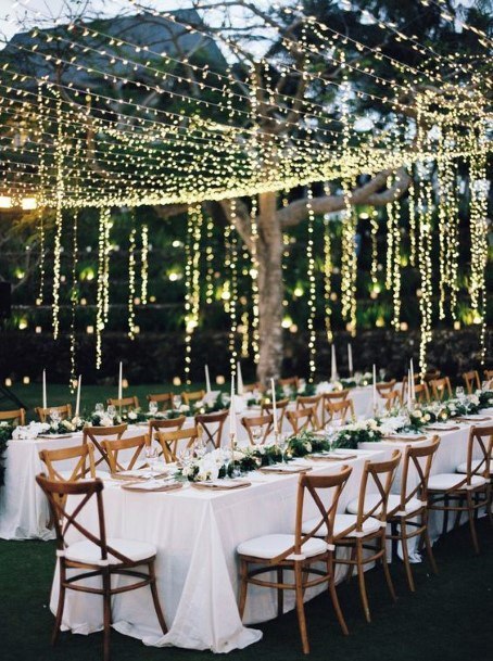 Stunning Fairytale String Light Wedding Decoration Simple White Decoration Ideas