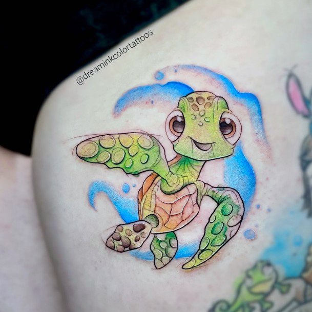 Stunning Finding Nemo Tattoo On Lady