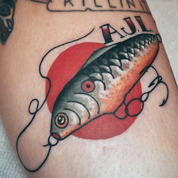 Stunning Fishing Tattoo On Lady