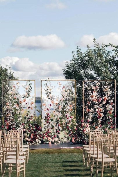 Stunning Floral Backdrop Outdoor Lake Wedding Inspiration