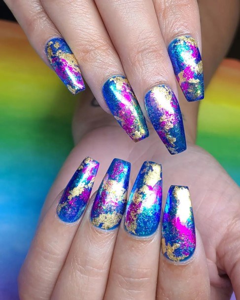 Stunning Foil Nail On Lady