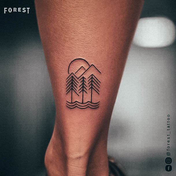 Stunning Forest Tattoo On Lady