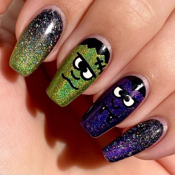 Stunning Frankenstein Nail On Lady