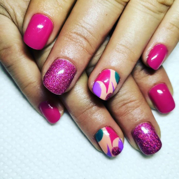 Stunning Fuchsia Nail On Lady