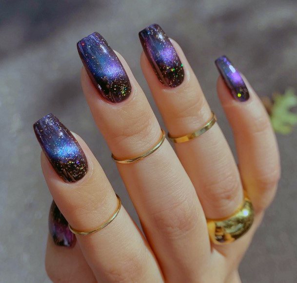 Stunning Galaxy Nail On Lady