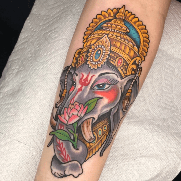 Stunning Ganesha Tattoo On Lady