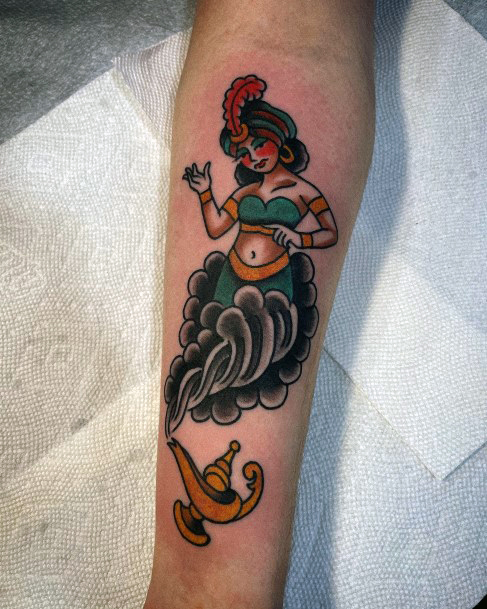 Stunning Genie Tattoo On Lady