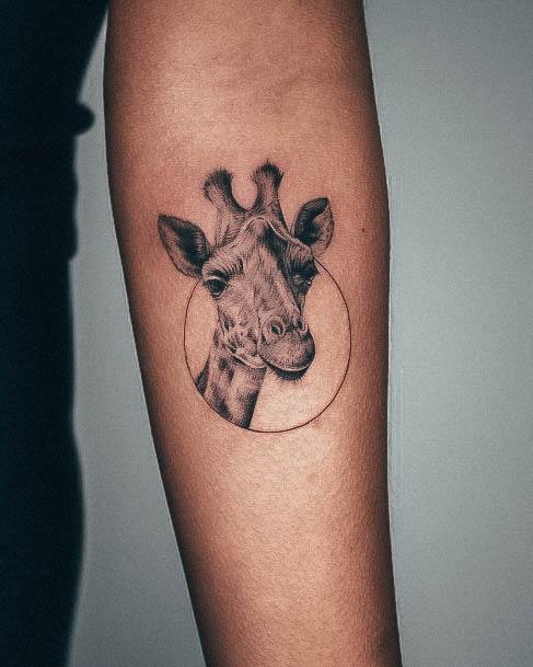 Stunning Giraffe Tattoo On Lady