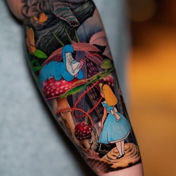 Stunning Girls Alice In Wonderland Tattoos