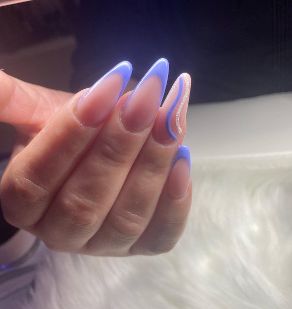 Stunning Girls Almond French Nails