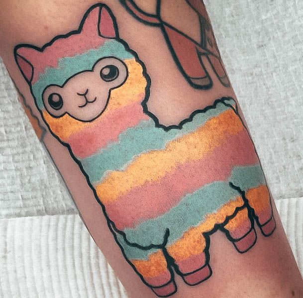 Stunning Girls Alpaca Tattoos