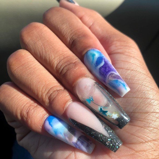 Stunning Girls Aquarium Nails