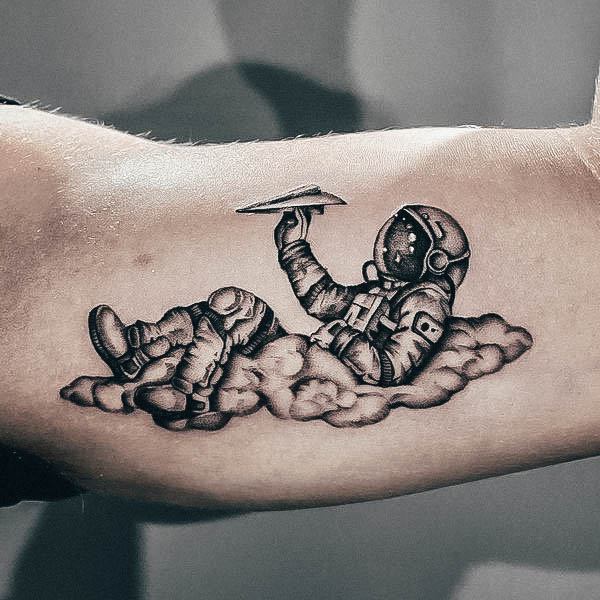 Stunning Girls Astronaut Tattoos