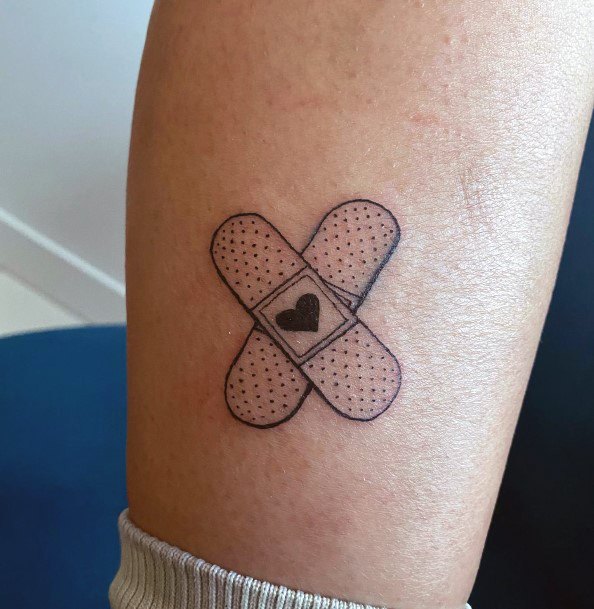 Stunning Girls Bandaid Tattoos