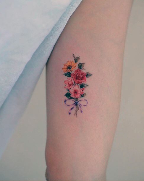 Stunning Girls Bouquet Tattoos