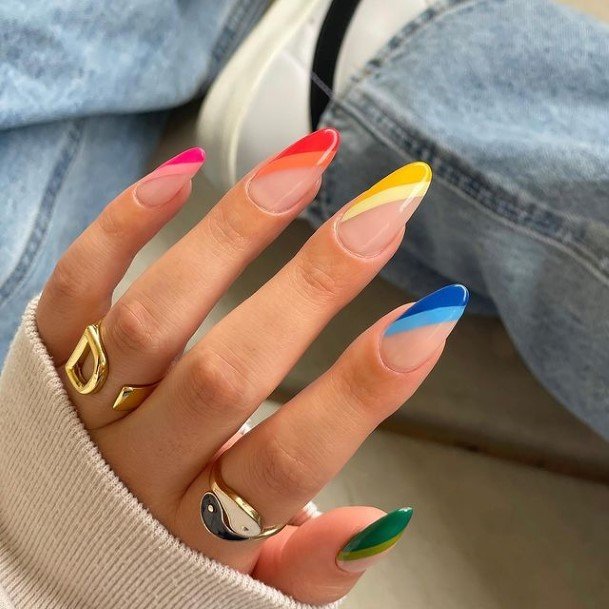 Stunning Girls Bright Nails