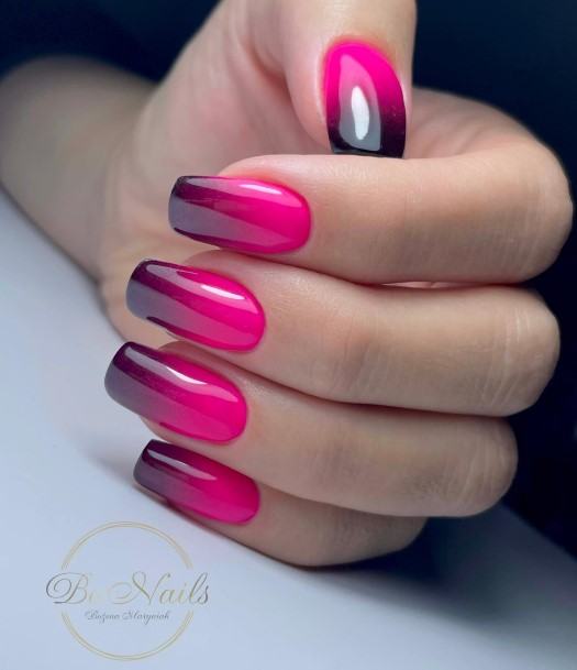 Stunning Girls Bright Ombre Nails