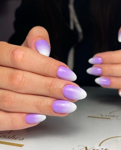 Stunning Girls Bright Purple Nails