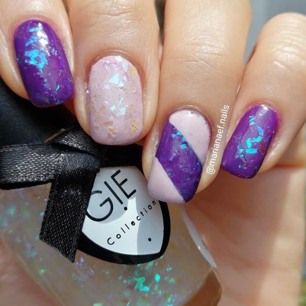 Stunning Girls Broken Shattered Glass Nails