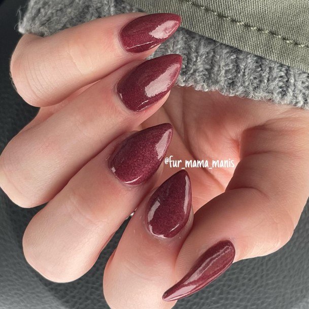 Stunning Girls Burgundy Nails