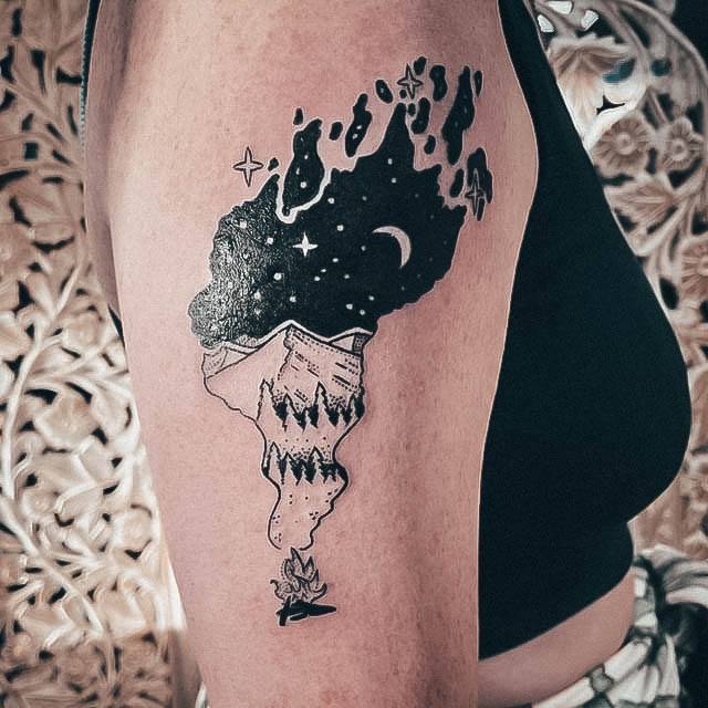 Stunning Girls Campfire Tattoos