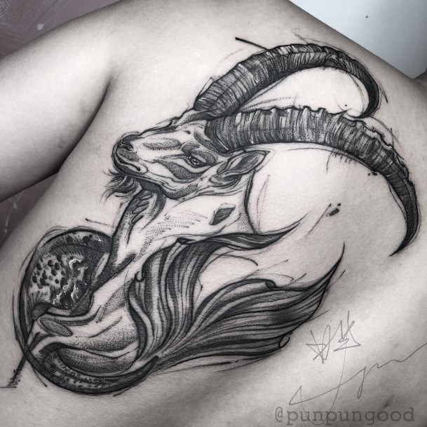 Stunning Girls Capricorn Tattoos