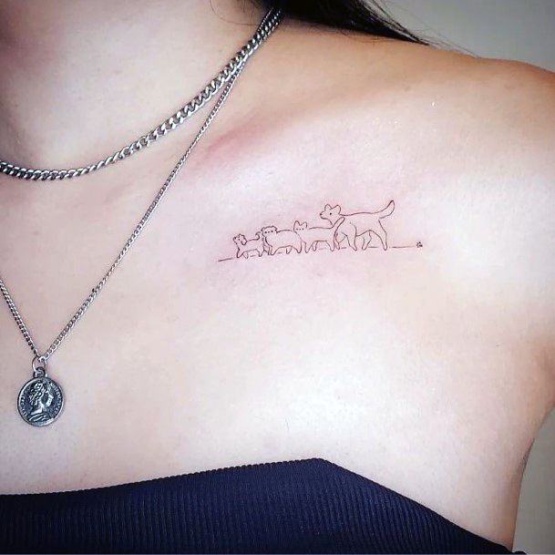 Stunning Girls Catdog Tattoos