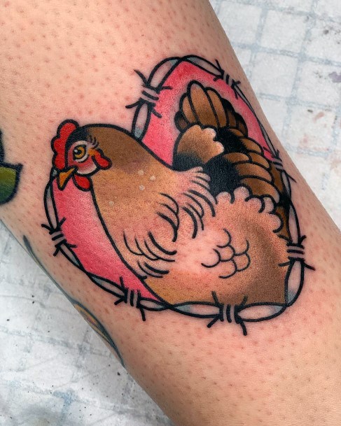 Stunning Girls Chicken Tattoos