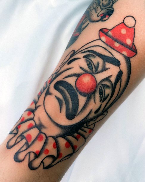 Stunning Girls Clown Tattoos