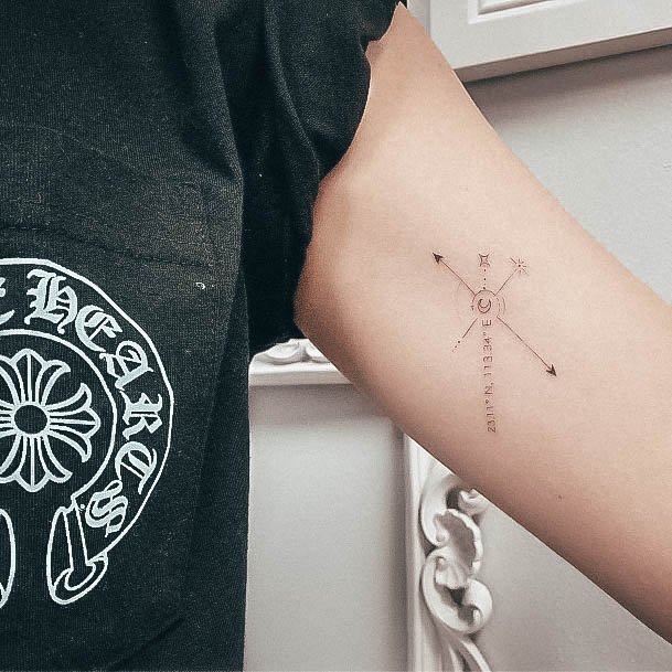 Stunning Girls Coordinates Tattoos