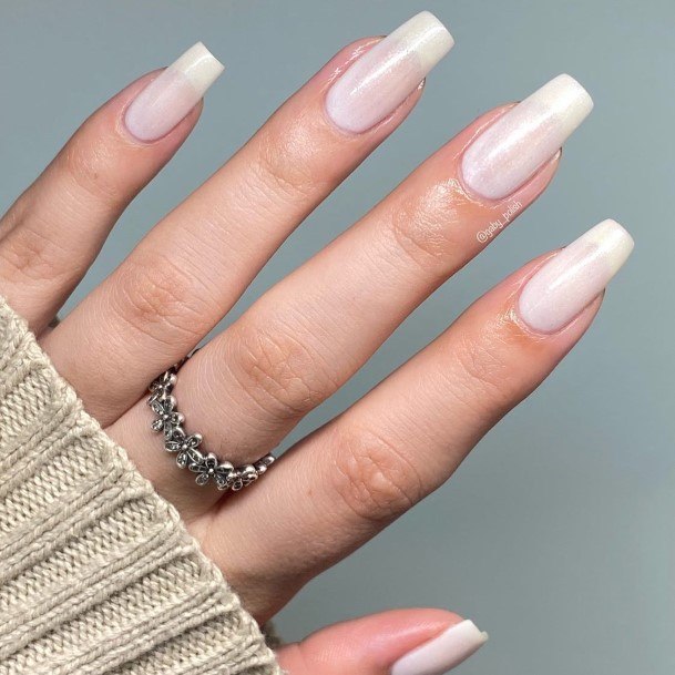 Stunning Girls Cream Nails